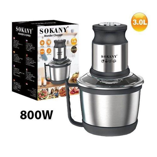 Sokany (SK-7027) كبه تقطيع الخضروات و اللحوم جسم معدني 800 وات - 3 لتر