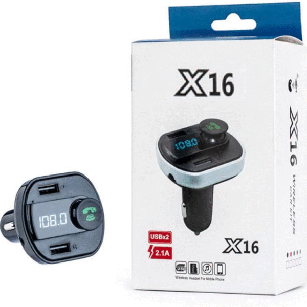 مشغل mp3 للسيارة X16 يحتوي على بلوتوث ويدعم الاتصال وجهاز إرسال FM ومكبر صوت مع منفذ USB للشحن